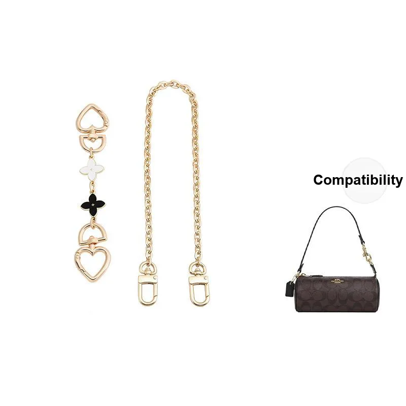 Luxury Care Artisan Workshop Metal Extender Chain Accessories Shoulder Strap Women's Gold Tone White Li Color