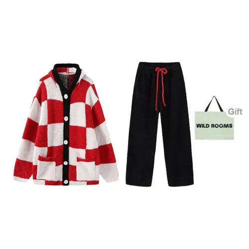 WILD ROOMS Пижамный комплект Унисекс Красный