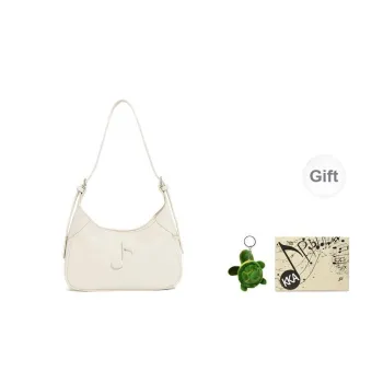 KKA PU Shoulder Bag Women's Black/Ecru/Apricot