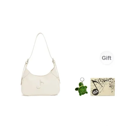 KKA PU Shoulder Bag Women's Black/Ecru/Apricot