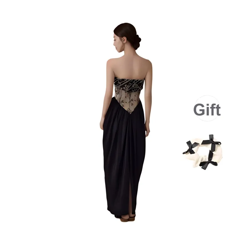 TURN UP Sleeveless Dress Women's Black Gold-1