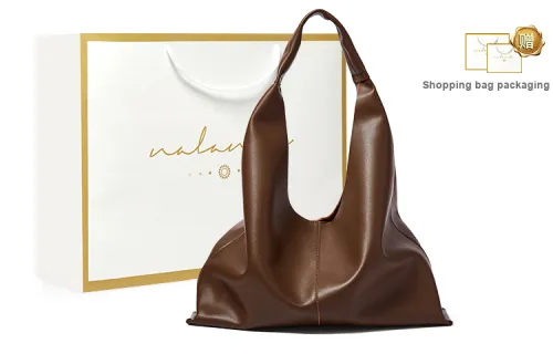 Narandu Cow Leather Tote Bag Shopping Bag Irregular Shaped Bag Shoulder Bag Large Size Women's Coffee/Oat/Light Caramel