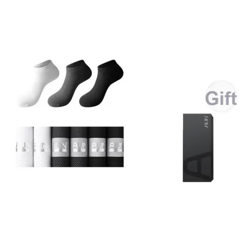 AUN 2 Черный 2 Белый 2 Железо Серый Мужской No Show Носки
