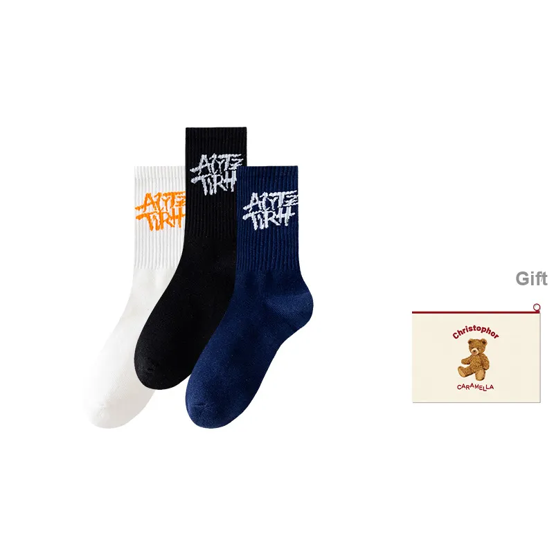 Caramella Mid Calf Socks Men's Shopping Bag Combo-8