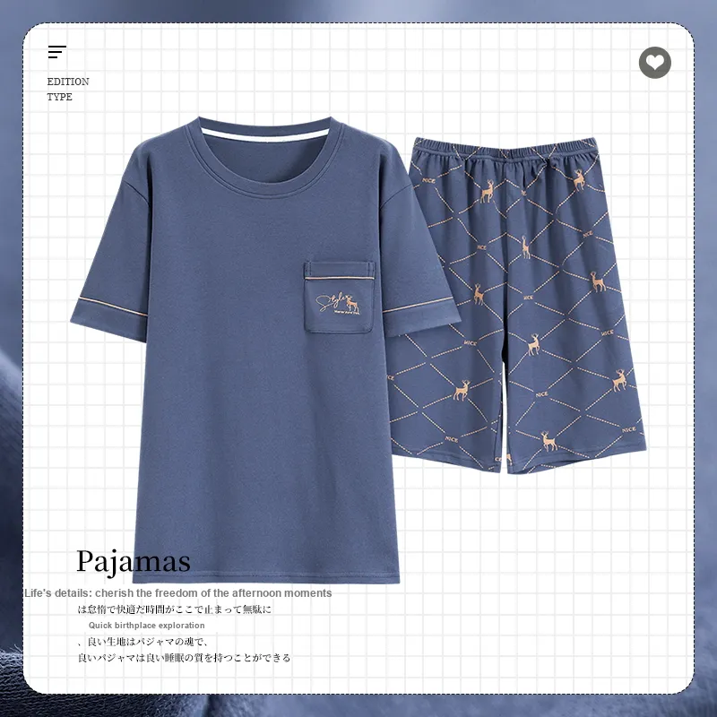 FENTENGCARE Pajama Set Men's Royal Blue-2