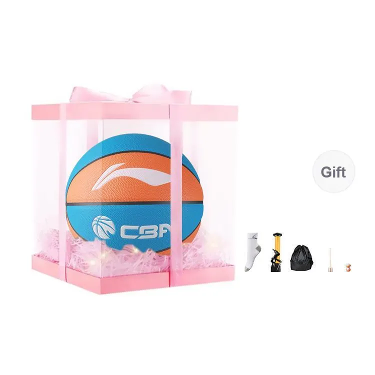 LiNing CBA Collection PU Basketball Blue Brown Size 7 Ball Match Unisex-6