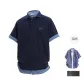 Dark Blue POLO (Includes Blue Plaid Shirt+Brooch)