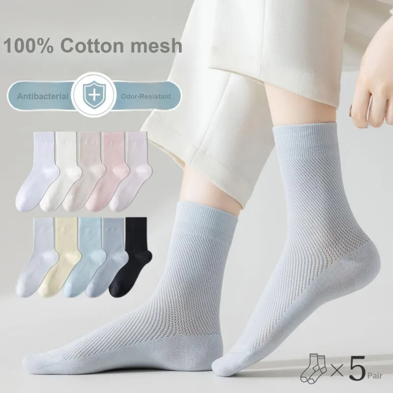XXLLG Mid Calf Socks Women's 5 Pack-5