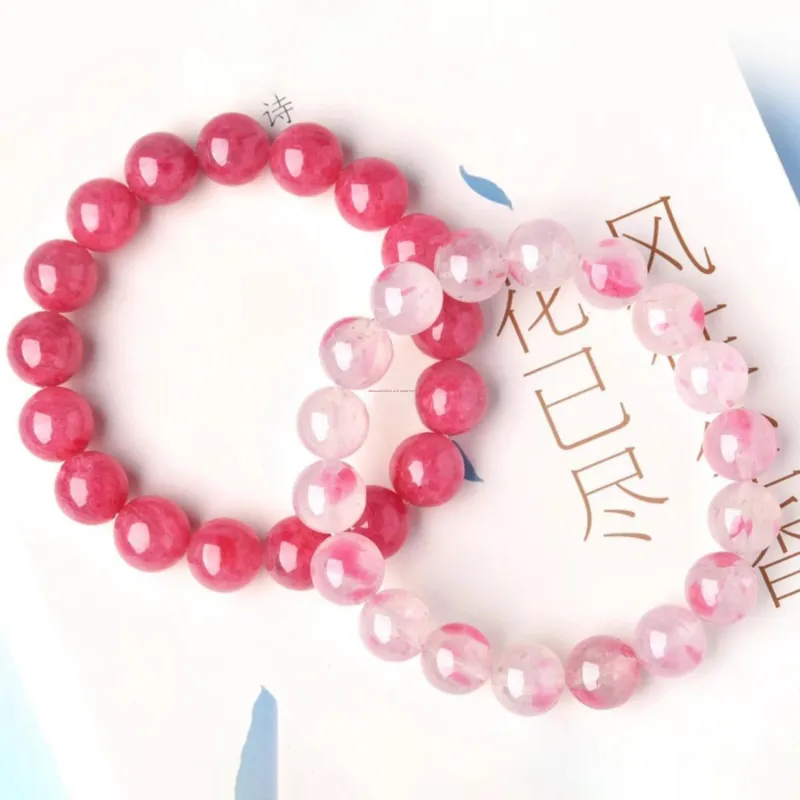 YISHIQING Natural Rose Quartz Bracelets Unisex-8