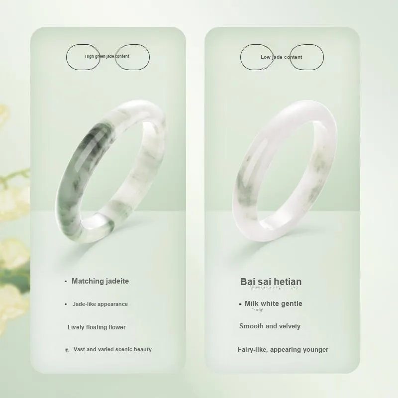 JINLIUFUJIXIANG Tianshan Jade Bangles Women's-8