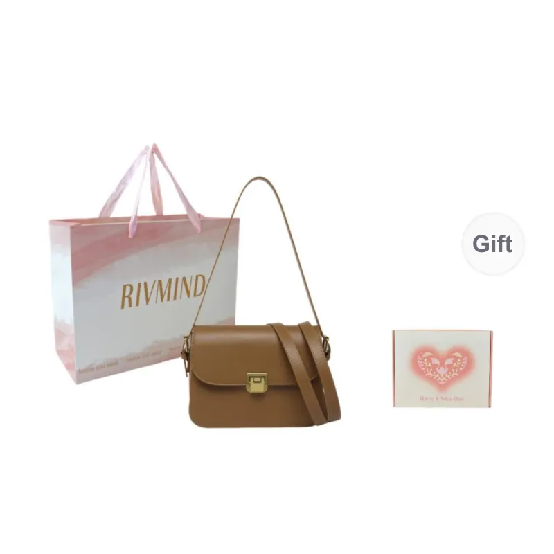 RIVMIND PU Shoulder Bag Women's White/Black/Coffee/Brown-24