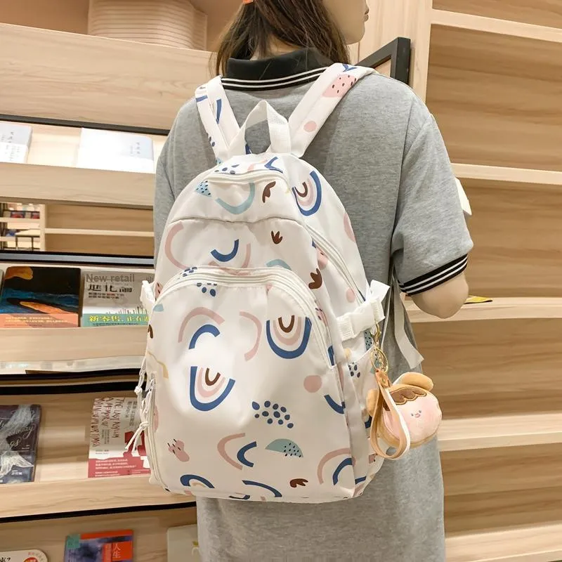 Cwatcun Nylon Backpack Women's Ecru/Pink/Light Green/Blue/Black-1