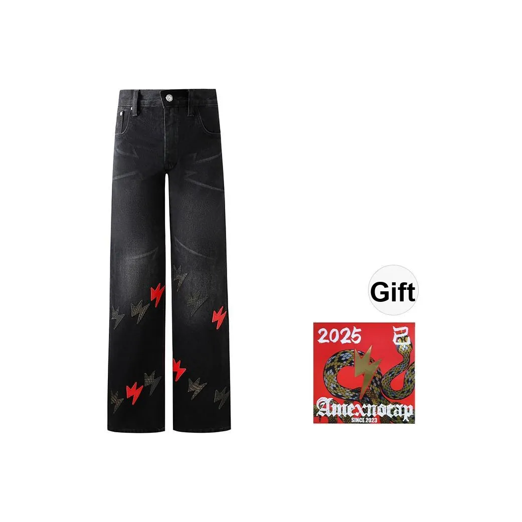 Amexnocap Джинсы Год Змеи Ограниченный Унисекс Черный