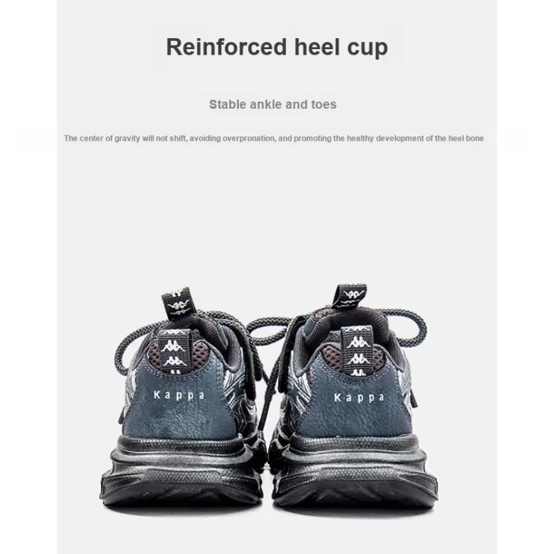 KAPPA KIDS Breathable Low Top Casual Shoes Black Silver Kids'-1