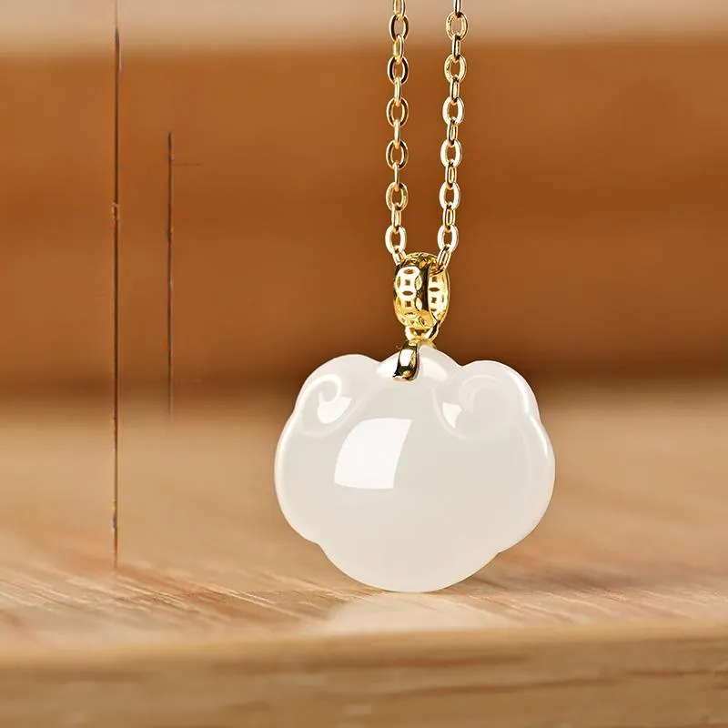 KUNYUYAO Hetian Jade Pendants White Jade Unisex-38