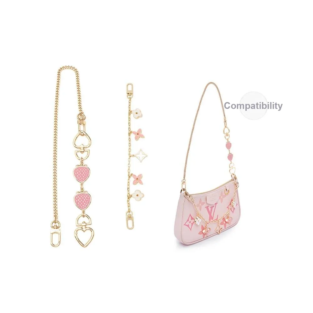Lan Bao Fan Metal Shoulder Bag With Strap Unisex Cherry Blossom Pink