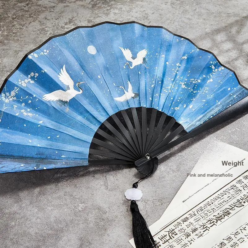 Pleasant Language Twill Damask And Silk Folding Fan-31