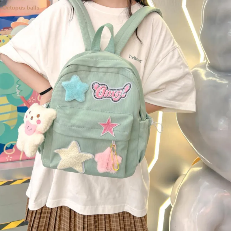 Yalu Nylon Backpack Regular Unisex Yellow/Green/Pink-10