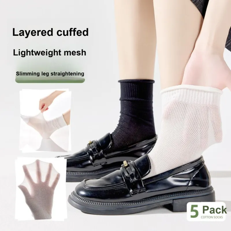 AUGUST Mid Calf Socks Women's 5 Pack-4
