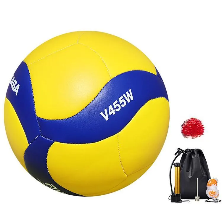 MIKASA TPU Soft Leather Ball Size 4 Volleyball Unisex Yellow Blue-5