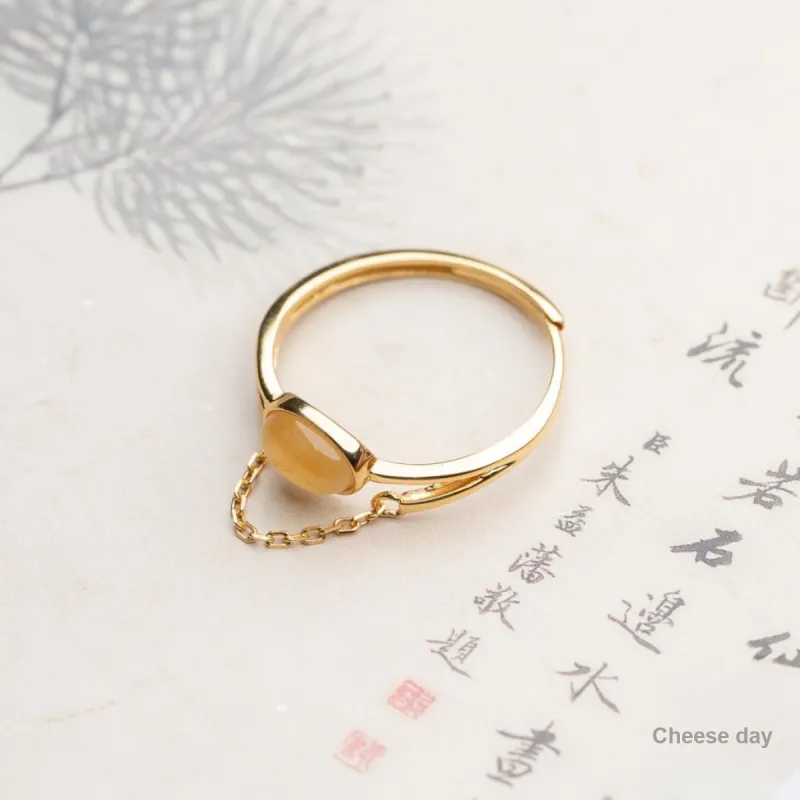 Xianyuan Hetian Jade Rings Sugar Jade Unisex-1
