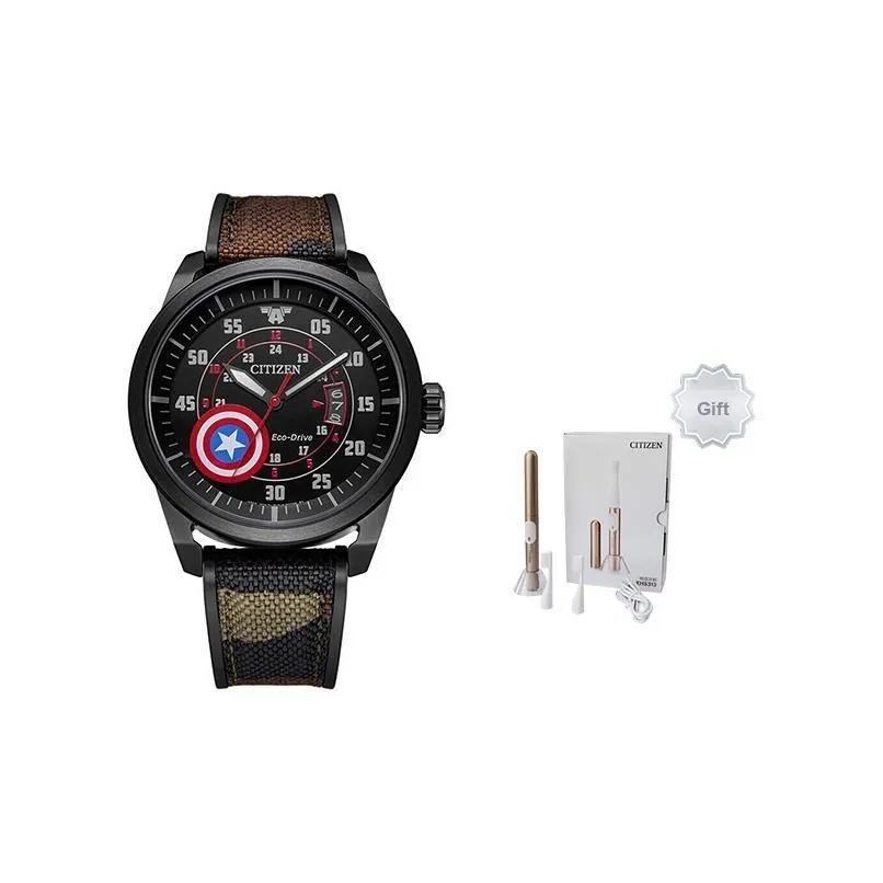 CITIZEN Ecology Drive Collection Светильник Кварцевый механизм Нейлоновый ремешок Часы Мужские Черный циферблат