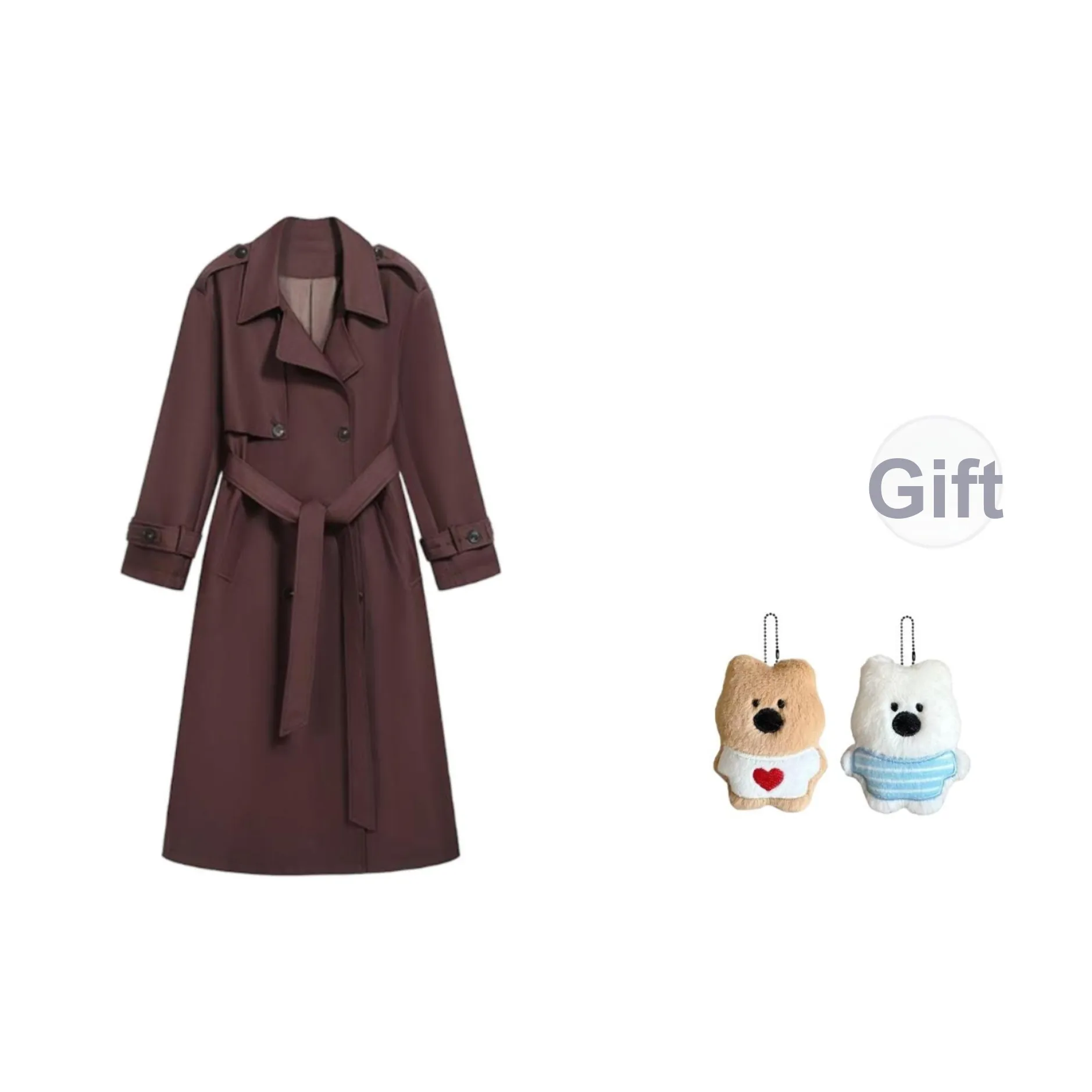 GHPC Коричневый с ремнем женский тренч