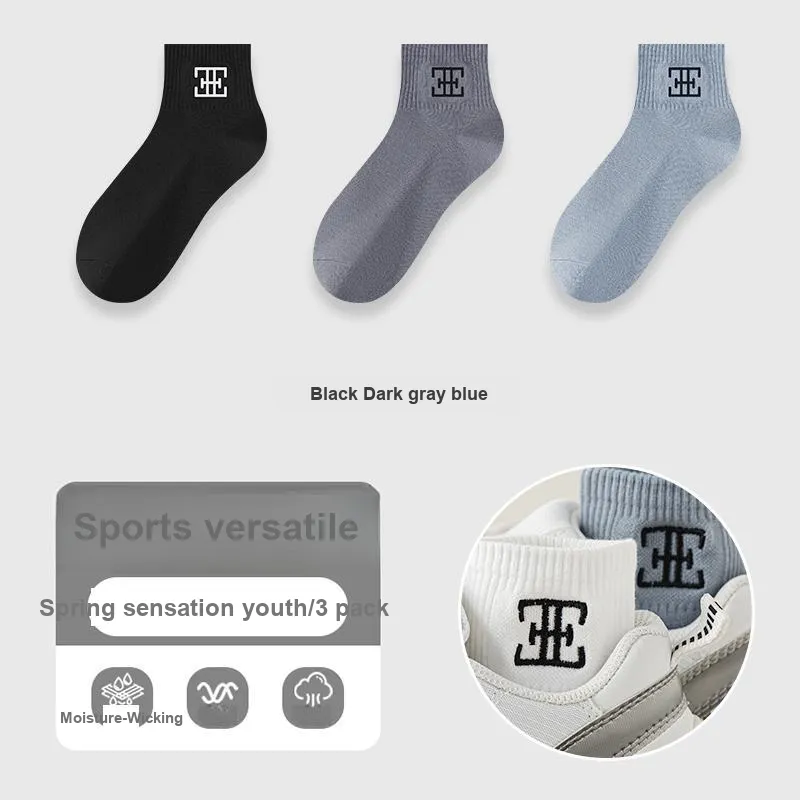 KJ Mid Calf Socks Unisex Shopping Bag 3 Pack-0