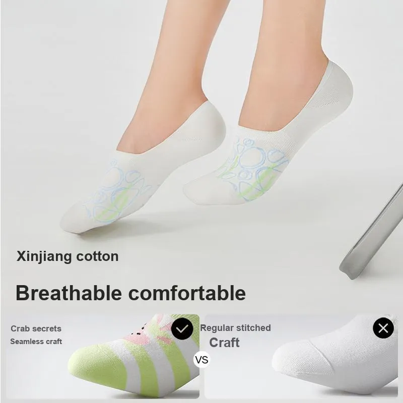 Crabsecret No Show Socks Women's 5 Pack-3