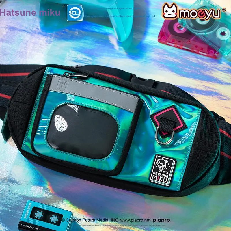 MOEYU Oxford Miku Anime Sports Crossbody Bag Regular Unisex Black-1
