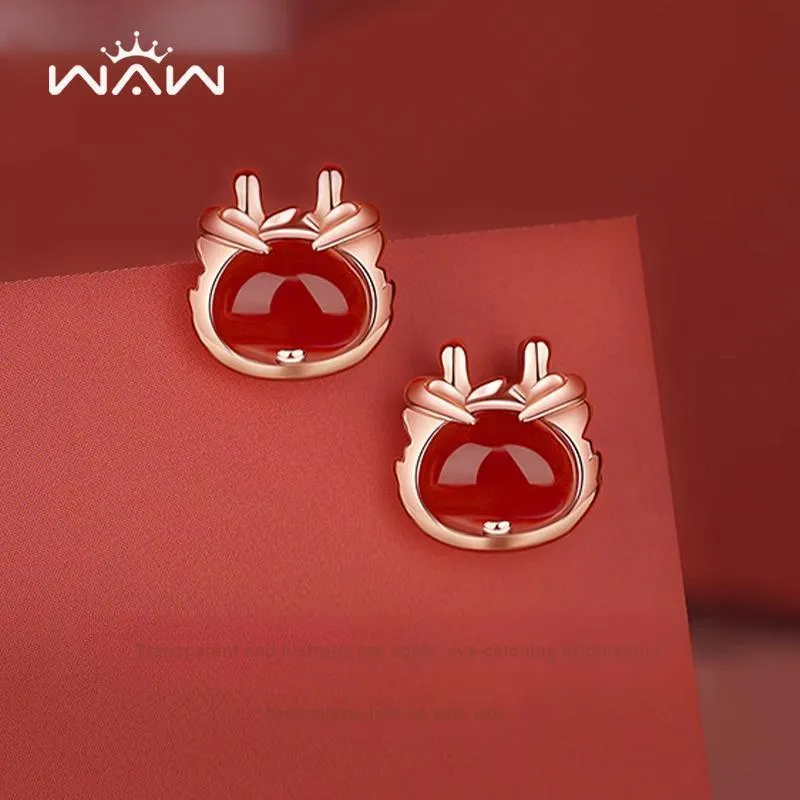 WAW Gold Plated Copper Glass Earrings Women's-3