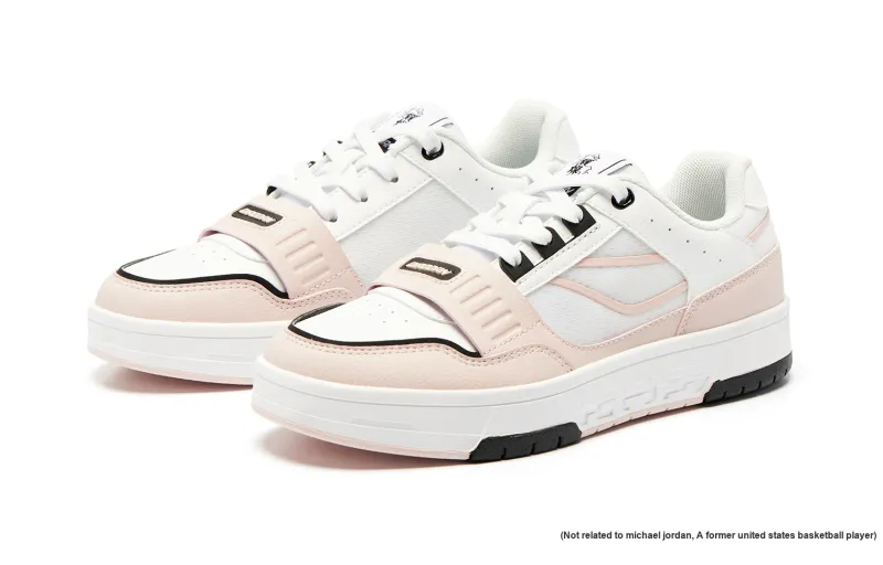QIAODAN Dry Anti Slip Wear Resistant Low Top Skateboard Shoes Women's Jordan White Cloud Pink-2