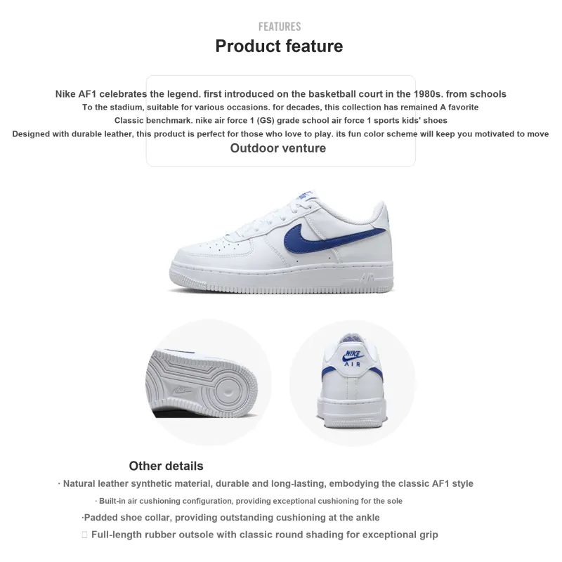 Nike Air Force 1 GS 'White Hyper Royal'-1
