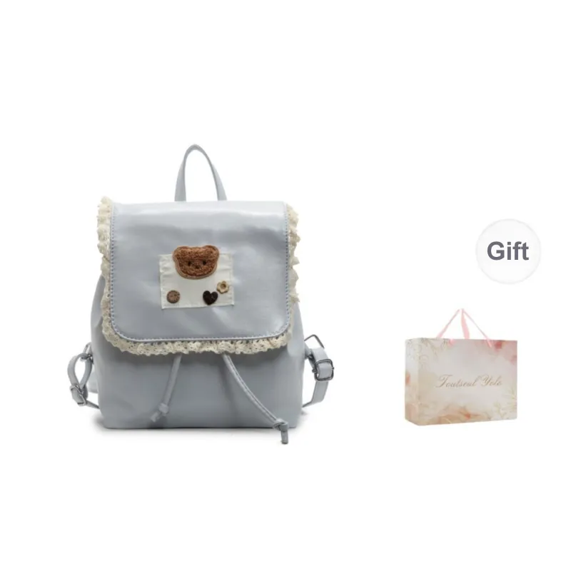 TOUTSEUL YOLO PU Backpack Unisex Ecru/Black/Blue/Pink-13