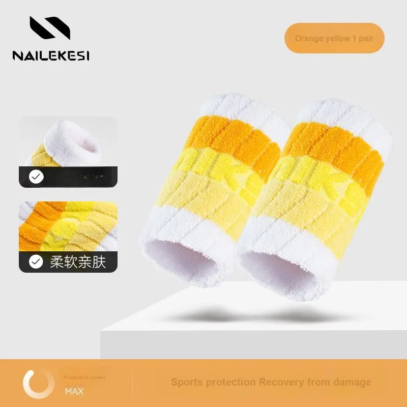 NAILEKESI Running Tennis Badminton Basketball Wristbands Protective 2 Pack Gradient Collection Unisex-24