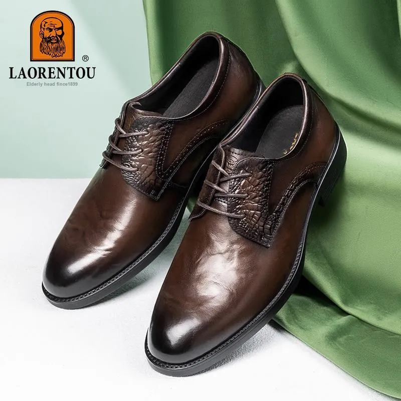 LAORENTOU Dress Shoes Men Low Top Black/Brown-11