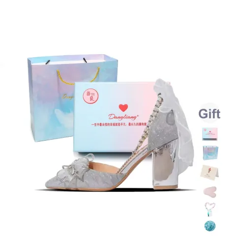 Be Good Myriad Звезда Flying Kei Грубый каблук Высокие каблуки 8 см Женские Серебряный Набор в Коробке