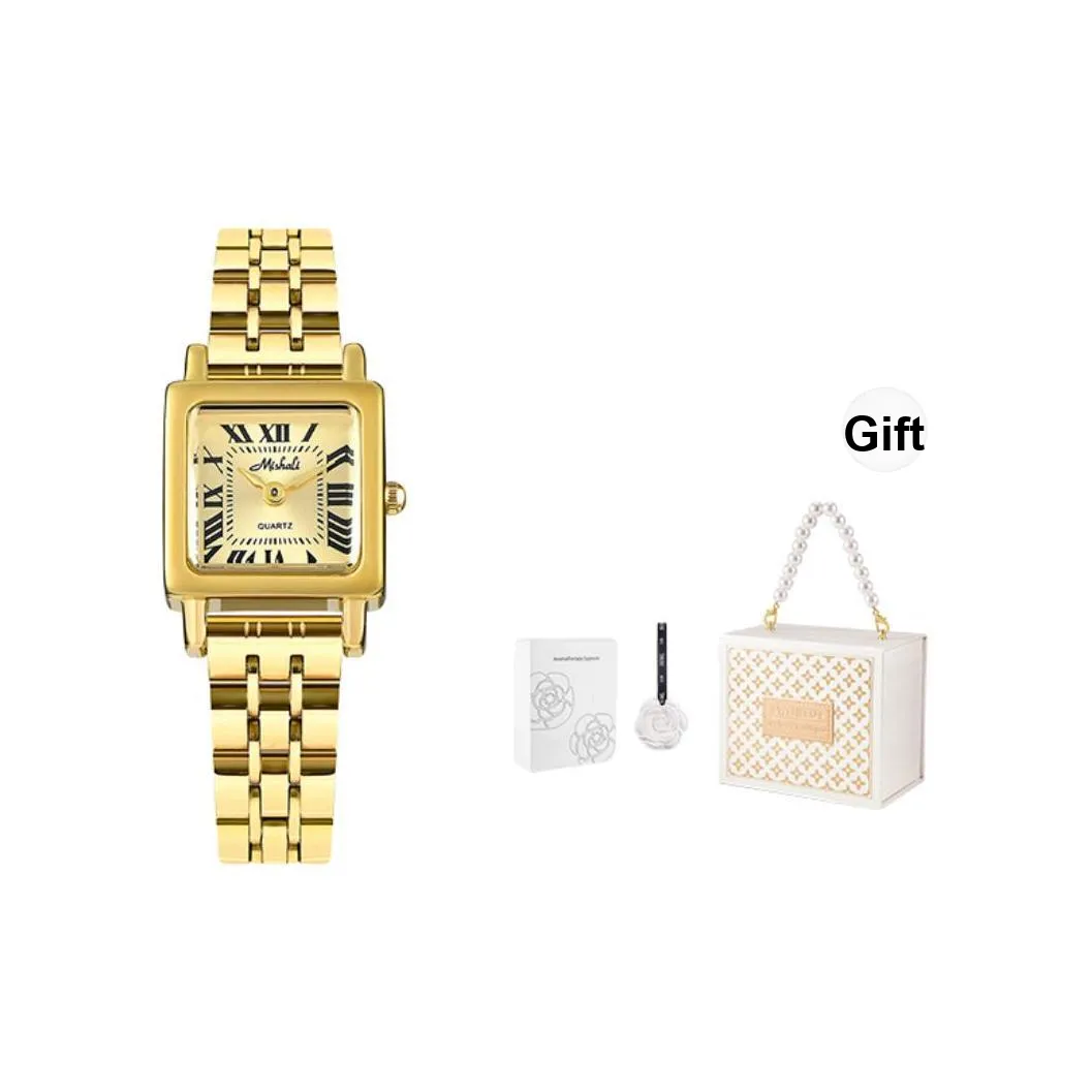 MISHALI Кварцевый механизм женские часы золотой циферблат