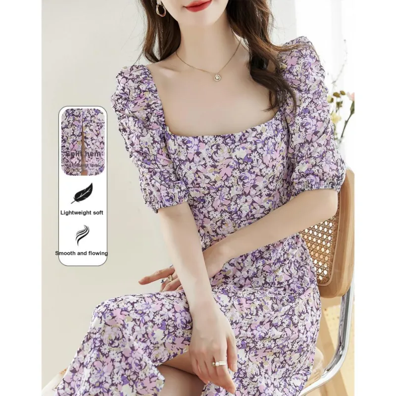 Like The Age Of Water Short Sleeved Dress Regular Women's Multicolor-0