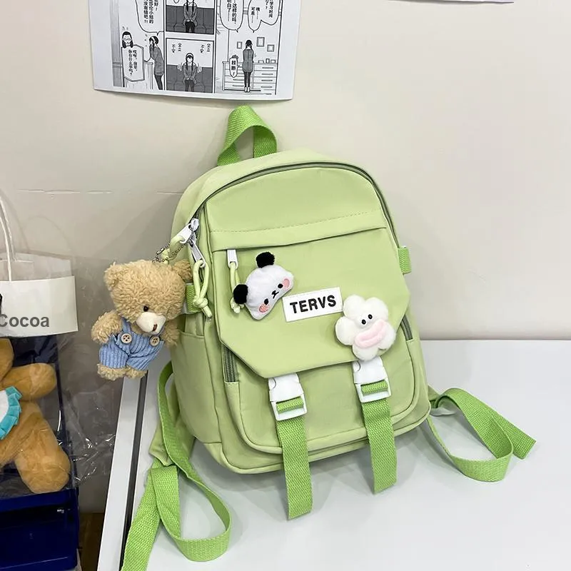 URBAN FOREST Nylon Backpack Unisex White/Black/Yellow/Green/Blue/Pink-20