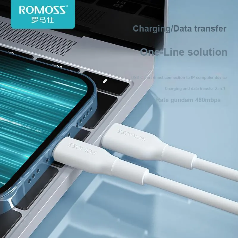 ROMOSS CB12 0.2/1/1.5/2.0m A To Lightning Type C To Lightning Safe Fast Charging No Damage To Device Apple Cable-8