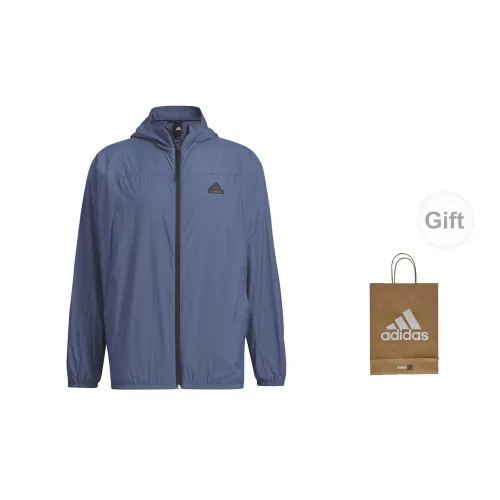 Adidas Jackets Men Gray Blue+Gift Bag