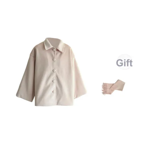 KYKW Розовый Цветовой блок Шарф Включено Женское Пальто