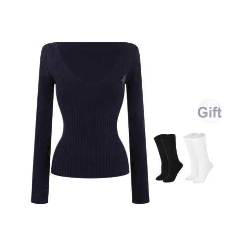 BSEVENI Темно-синий Синий Женский Трикотаж