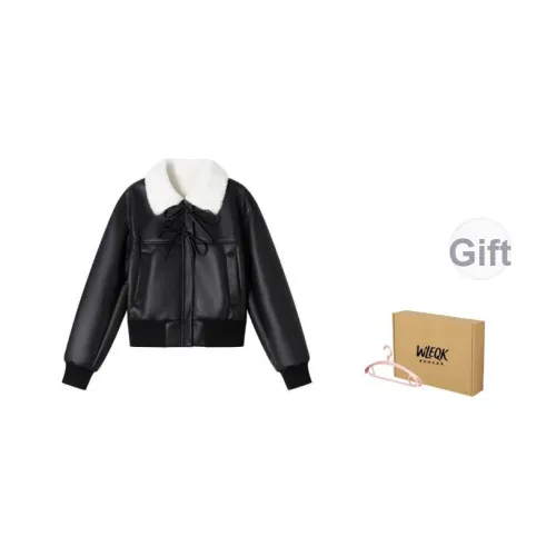 WLEQK Черный Женские Бархатные Куртки