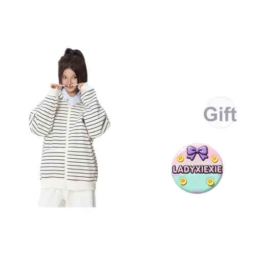 LANGQING Полосы Giveaway Бренд Наклеенный Женские Свитшоты