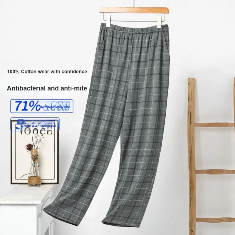 FARO Pajama Pants Men's Gray Plaid-1