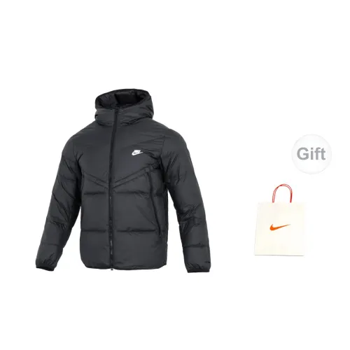 Nike Down Jackets Men Black Down Jackets+Gift Bag