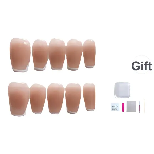 JIDUOMENG Премиум Качество False Nail Все Сезон Французский Premium Luxury Элегантность Нюдовый Съемный Короткий LADDER