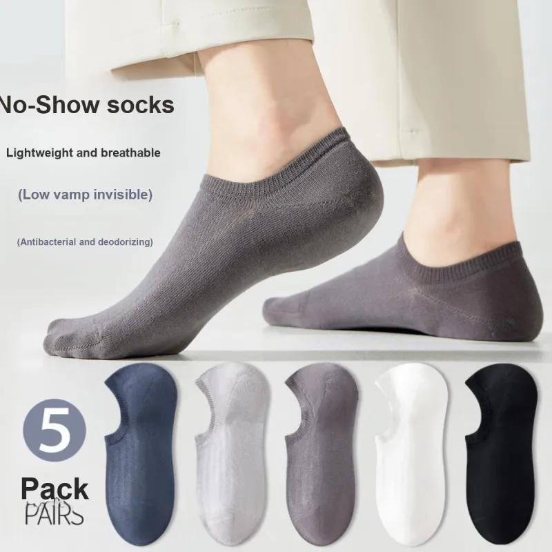 MIIOW No Show Socks Men's 5 Pack Mixed Color-2